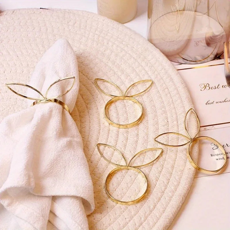 4pcs Bunny Rabbit Napkin Rings – Easter & Party Table Décor Napkin Rings Babs