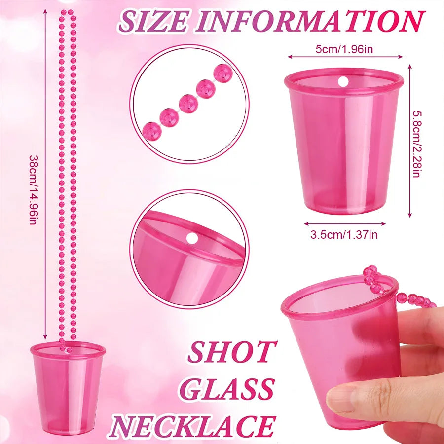 12pc Beaded Necklace Shot Cups – Bachelorette & Party Favors Party Shot Cup Set Babs