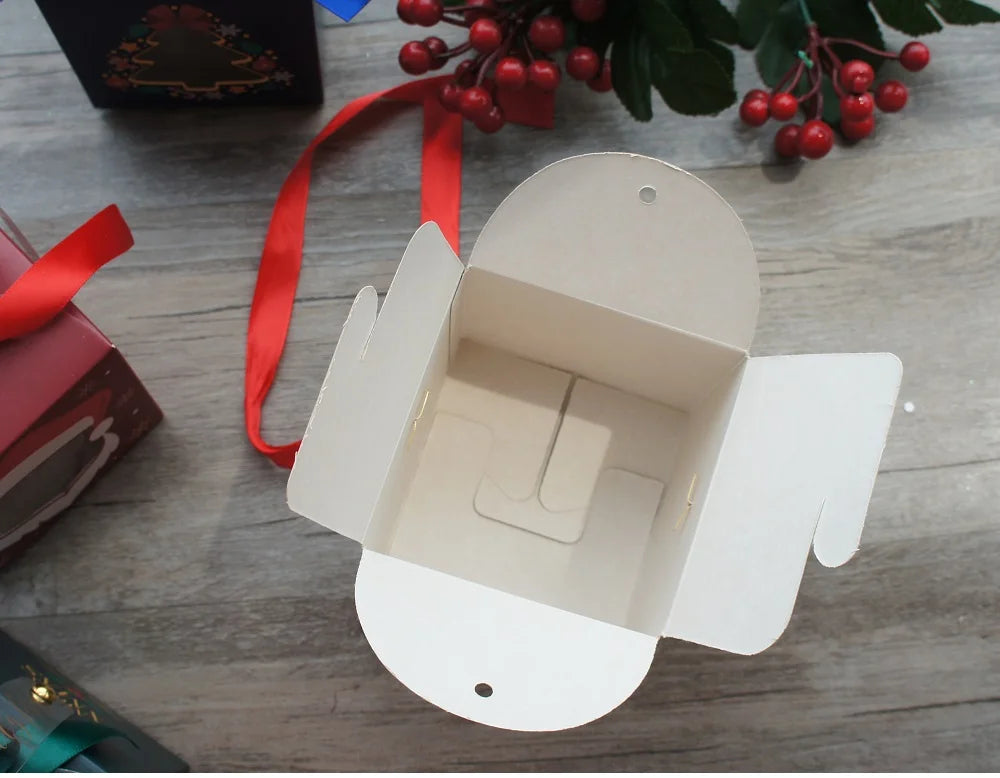 12pc Christmas Paper Gift Boxes with Window & Handle | Party Favors Holiday Gift Boxes Babs