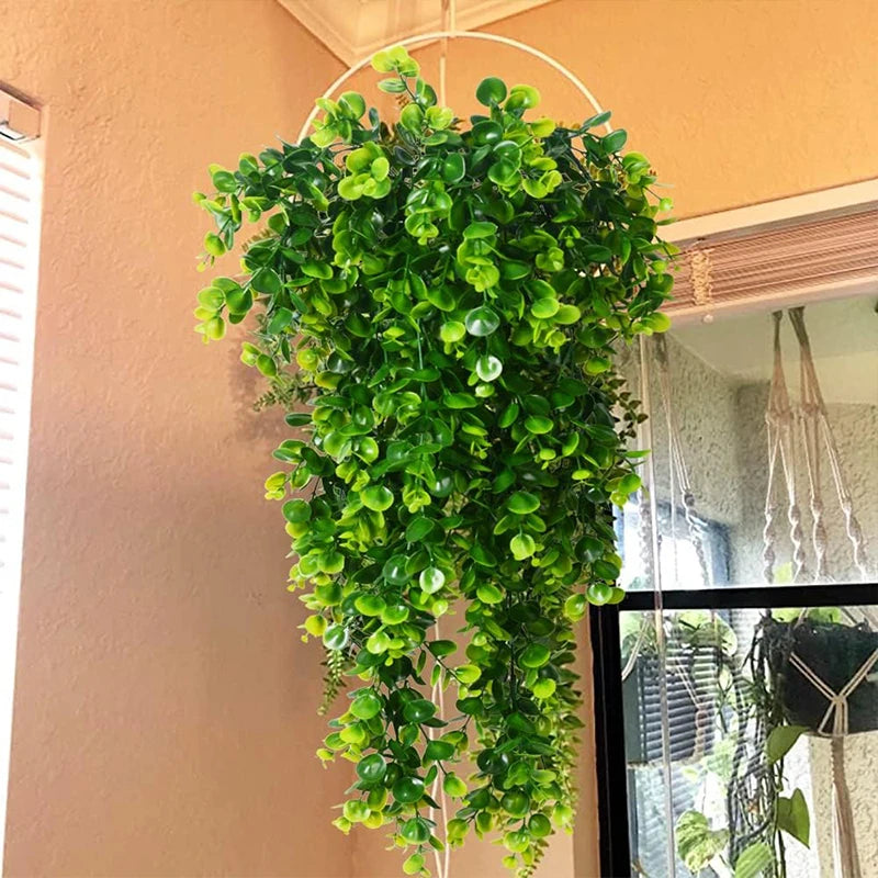 Artificial Eucalyptus Hanging Vine UV Resistant Faux Greenery Artificial Hanging Vine Babs