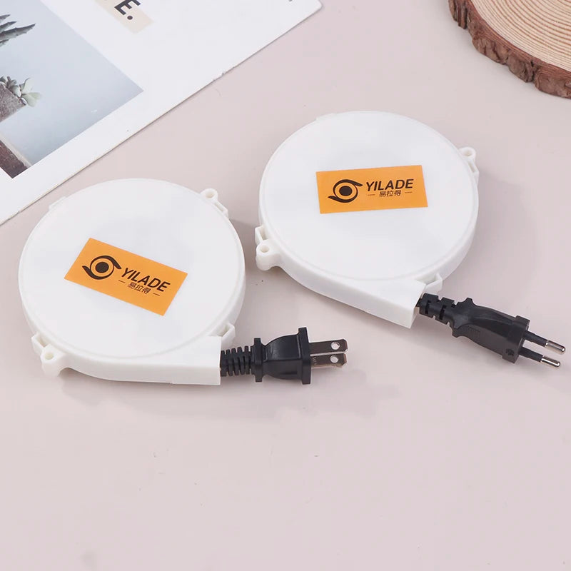 Retractable Power Reel Cable 1.6m | US & EU Plug 220V Retractable Power Cable Babs