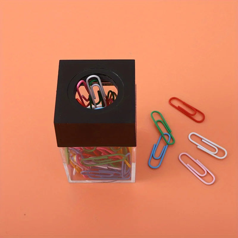 Magnetic Paper Clip Holder Box with 18 Clips – Desk Organizer Desk Organizer Babs black