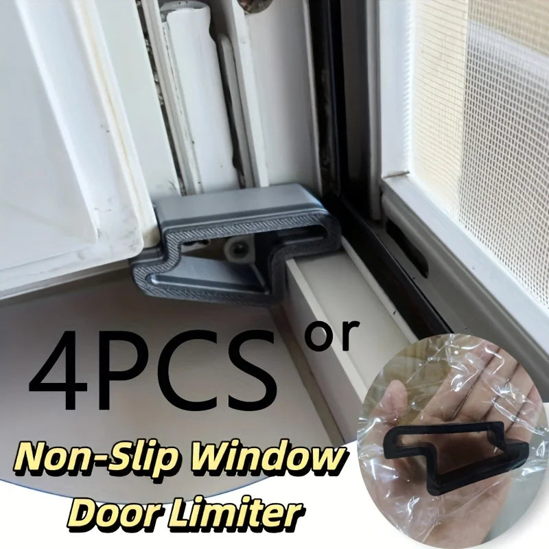 4PCS Anti-Collision Door & Window Stopper Track Snap Clip Kit Door Window Stopper Babs