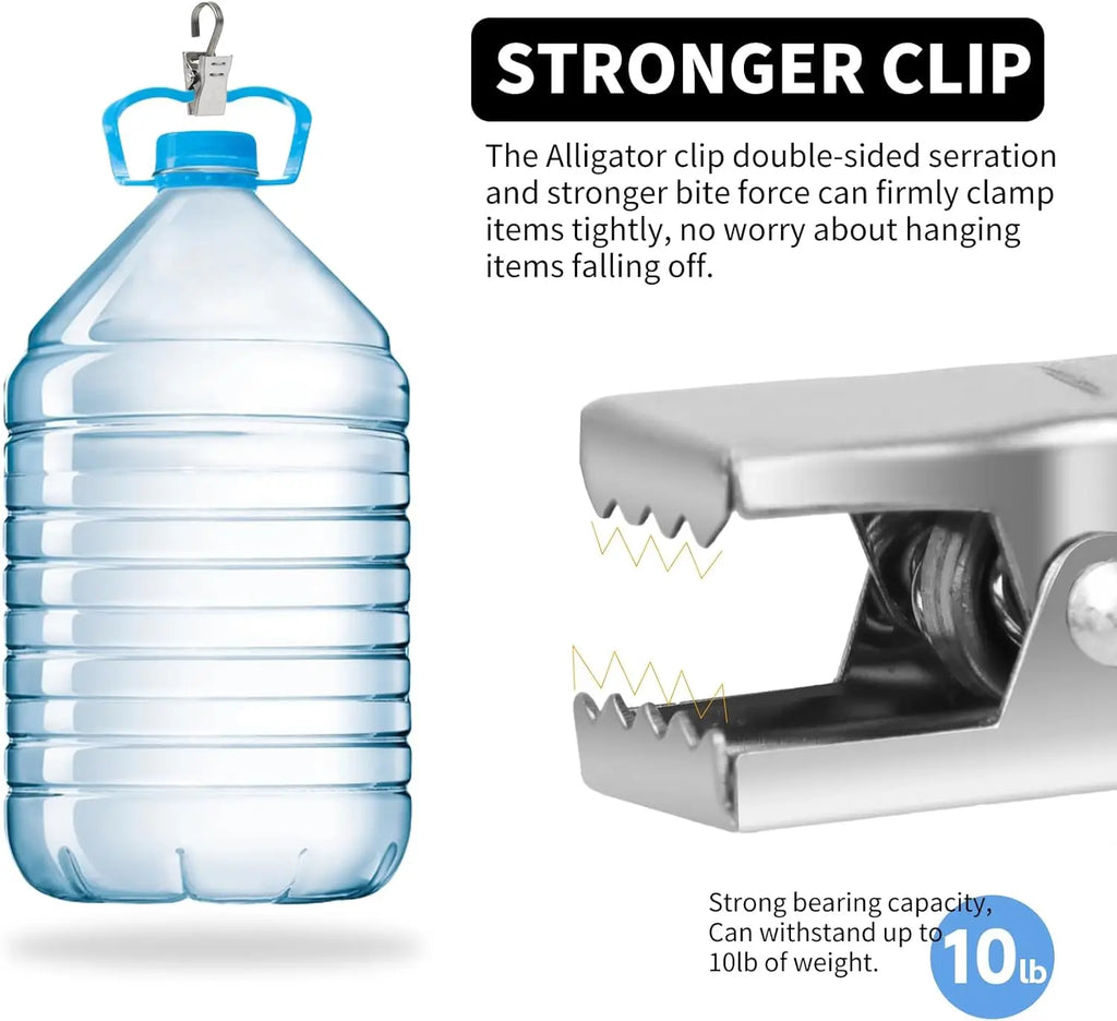 Stainless Steel Curtain Clips with Hooks – Home & Photo Décor Curtain Clips & Hooks Babs