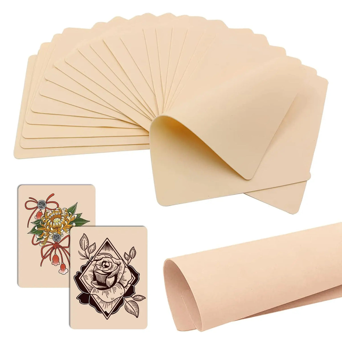 Double-Sided Tattoo & Eyebrow Practice Skin – Fake Skin Sheets Tattoo Practice Skin Babs