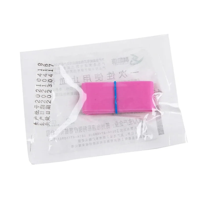 10pcs Pink Disposable Elastic Tourniquet First Aid Kit Bandage First Aid Tourniquet Babs