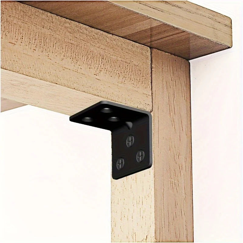 10pcs Black Stainless Steel L-Shaped Corner Brackets | Heavy-Duty Corner Brackets Babs