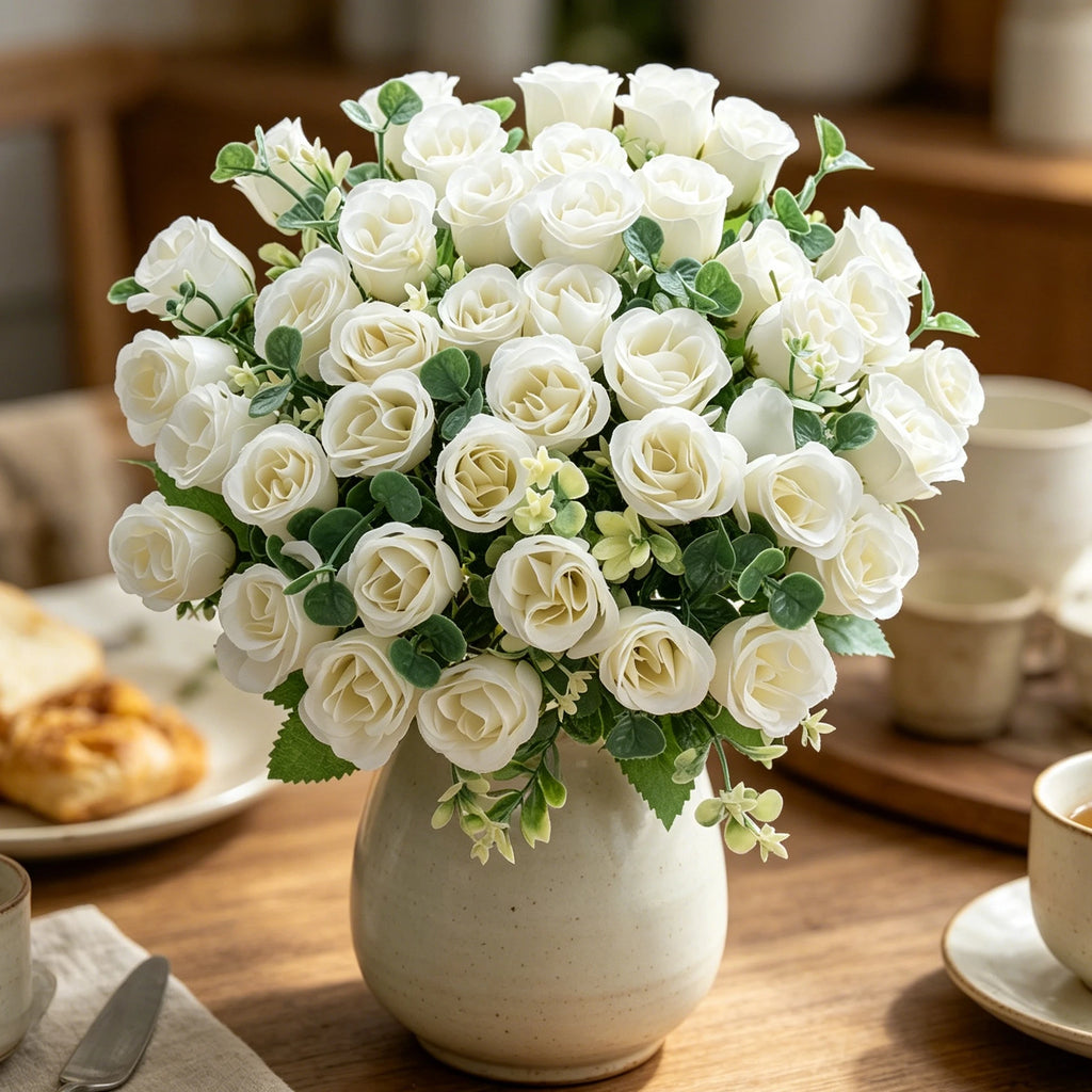 Silk Artificial Flower Bouquet – 10-Head Wedding & Home Decor Artificial Flower Bouquet Babs