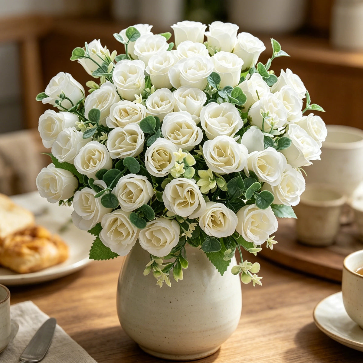 Silk Artificial Flower Bouquet – 10-Head Wedding & Home Decor Artificial Flower Bouquet Babs