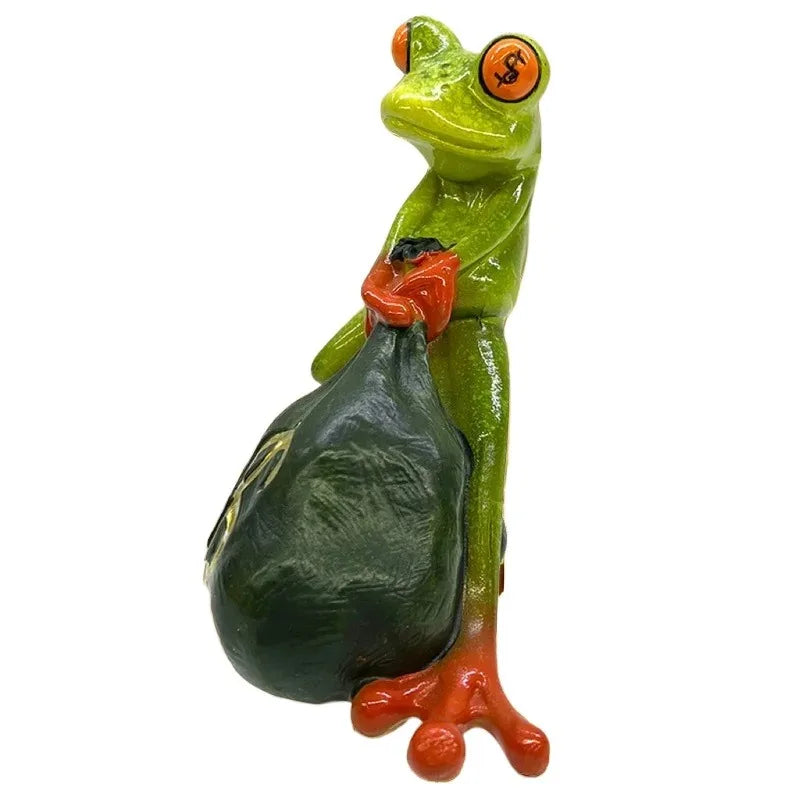 Nordic Resin Frog Money Ornament – Feng Shui Home Decor Gift Decorative Figurine Babs
