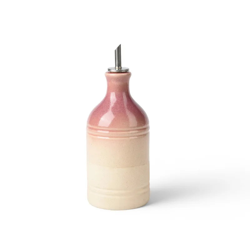 Retro Ceramic Olive Oil Bottle with Stainless Steel Spout Ceramic Oil Dispenser Babs purple - A