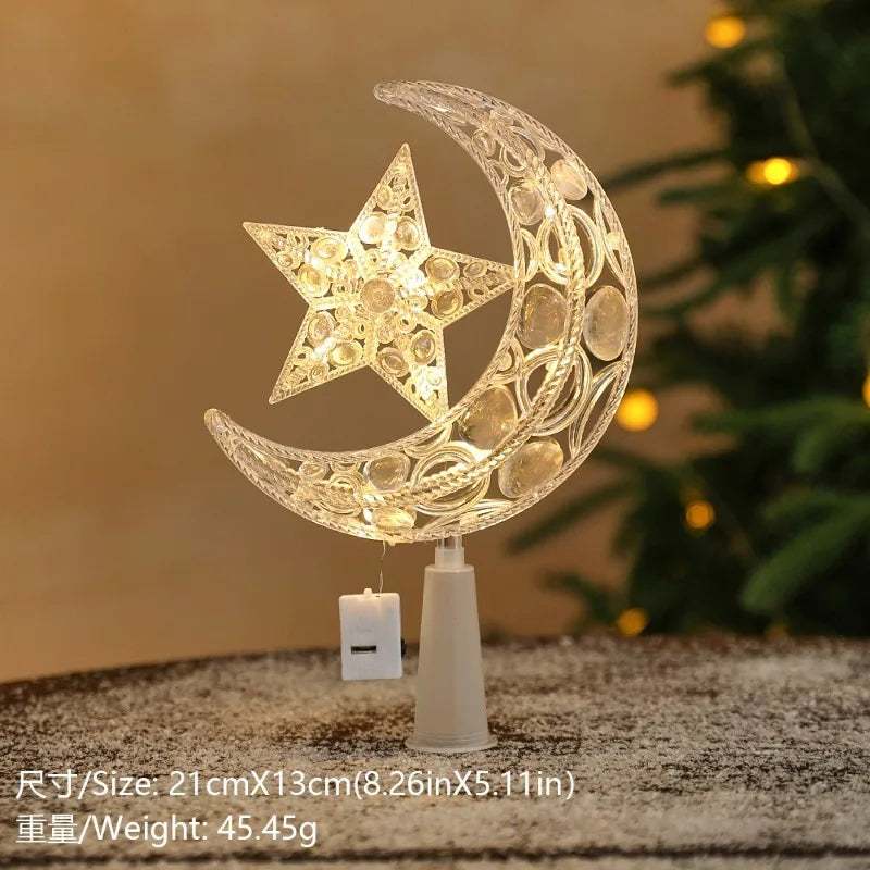LED Star Christmas Tree Topper – Warm White Glow Décor Christmas Tree Topper Babs 08 1Pcs