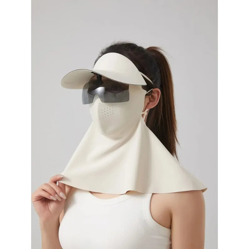 3-in-1 UPF 50+ Wide Brim Sun Hat – Detachable Neck & Face Cover UV Protection Sun Hat Babs Beige Average size