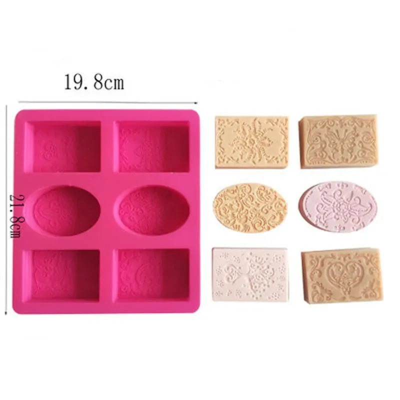 6-Hole 3D Silicone Soap Mold for Soap Making, Resin & Crafts Silicone Craft Mold Babs