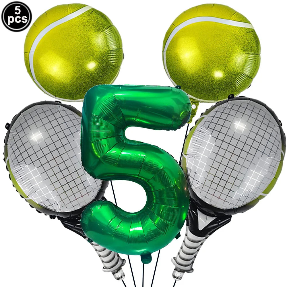 Tennis Party Balloon Kit – 18" Tennis & Racket Foil Balloons