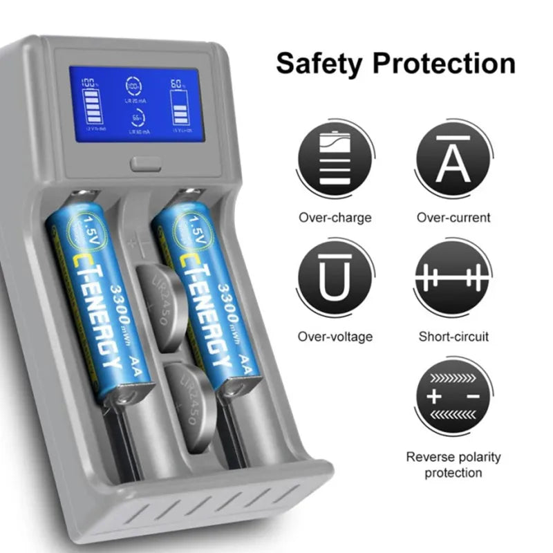 Smart Battery Charger AA AAA 18650 21700 Coin Cell – USB Smart Battery Charger Babs