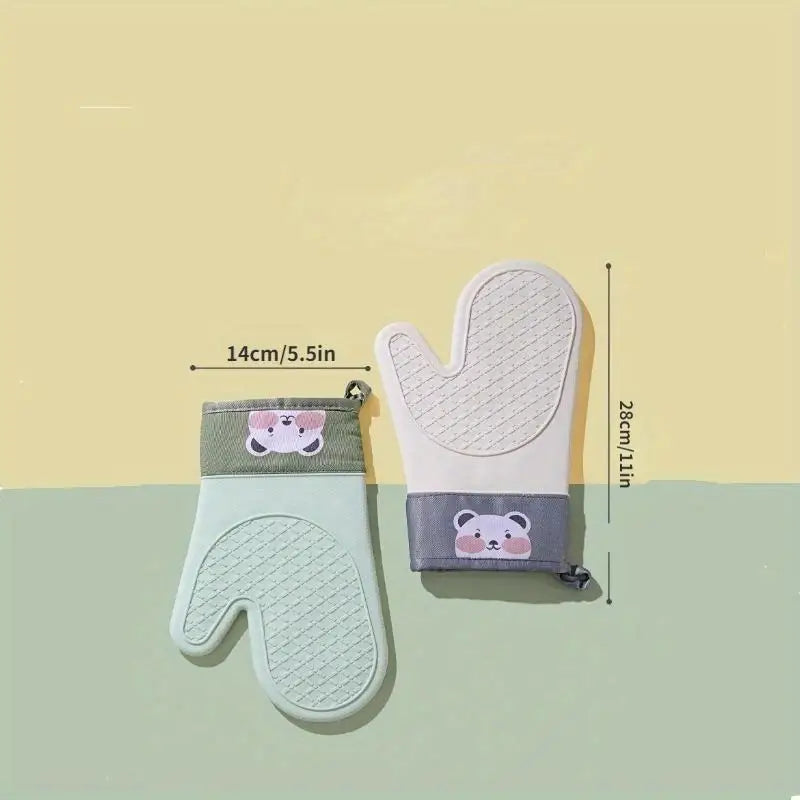 Silicone Oven Gloves – Thickened Heat-Resistant Kitchen Mitt Silicone Oven Gloves Babs