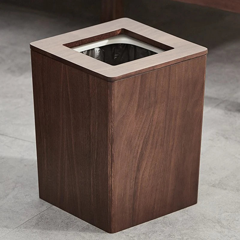 Nordic Wooden Trash Can 12L | Home Waste Bin | Rectangular Wooden Waste Bin Babs 12L Walnut color