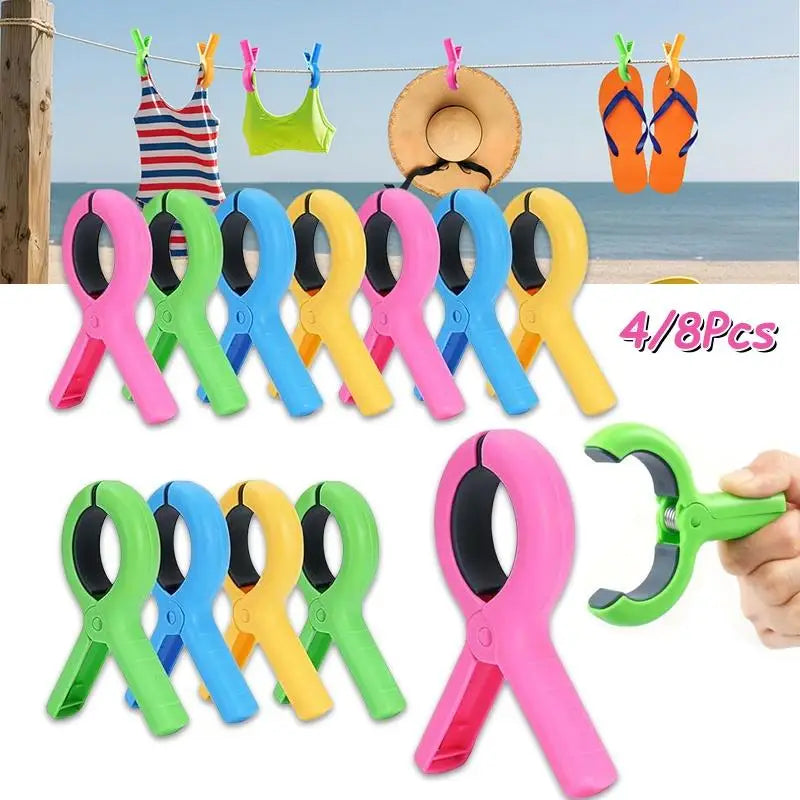 Beach Towel Clips for Chairs – Multicolor 4/8 Pack Beach Towel Clips Babs