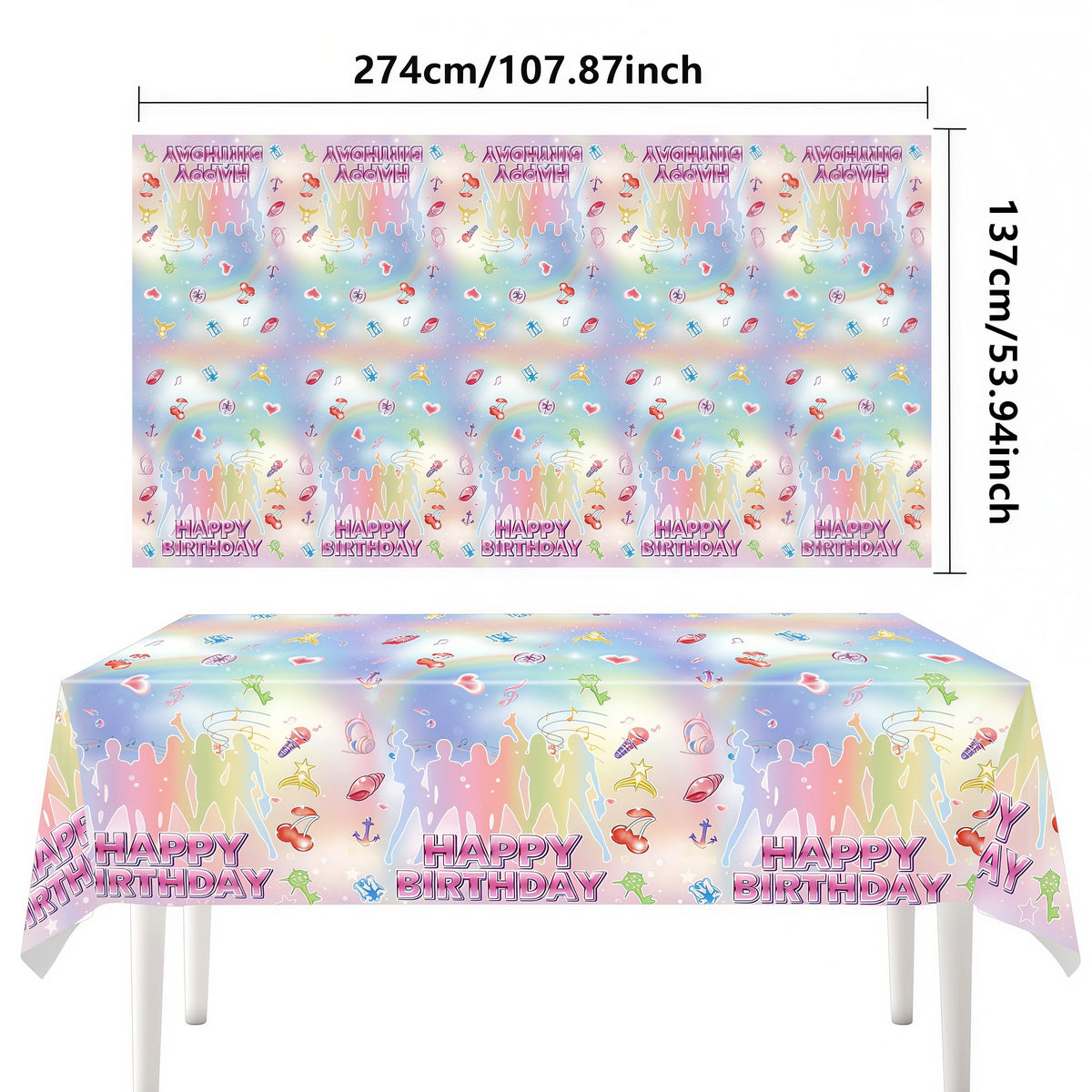 Katseye Kpop Birthday Party Supplies – Plates, Cups & Balloons Party Supplies Set Babs 1pcs Tablecloth