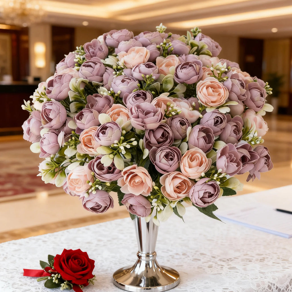 Artificial Silk Rose Bouquet for Wedding & Home Decor Artificial Silk Flowers Babs