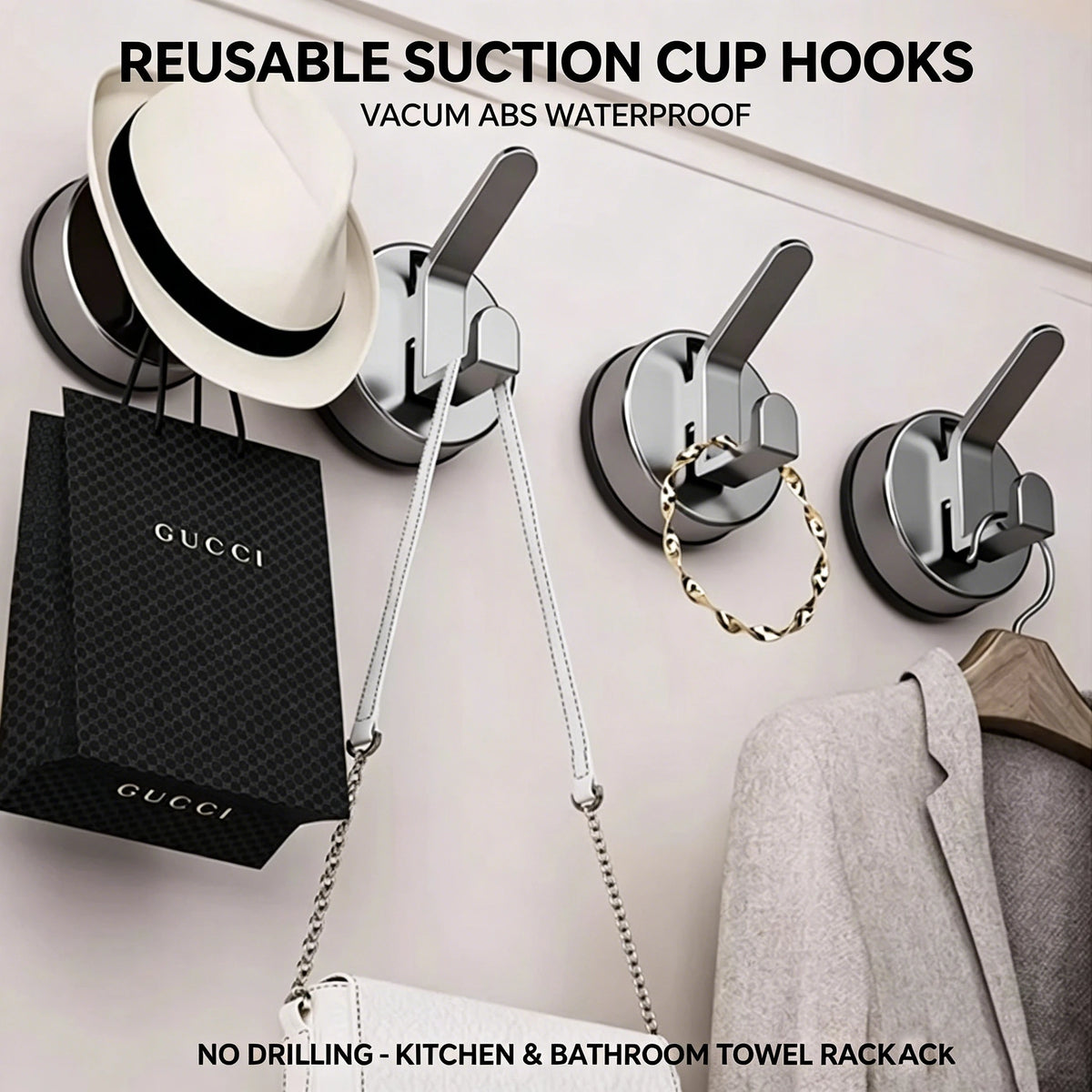 Suction Cup Hooks – Waterproof Towel & Robe Hanger | No Drill Suction Cup Hooks Babs
