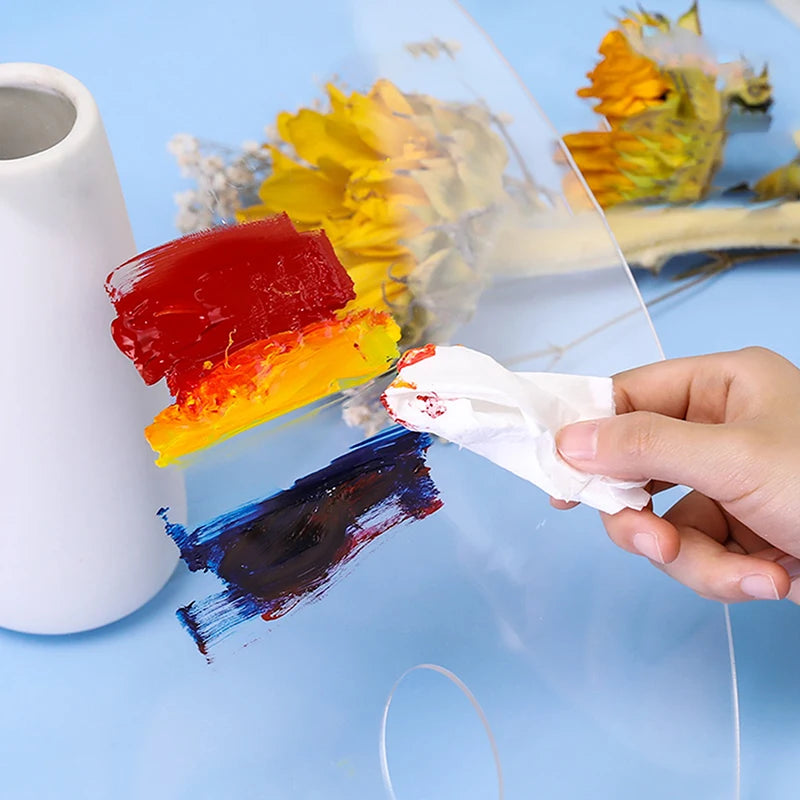 Transparent Acrylic Palette for Oil, Gouache & Fine Art Paint Painting Palette Babs