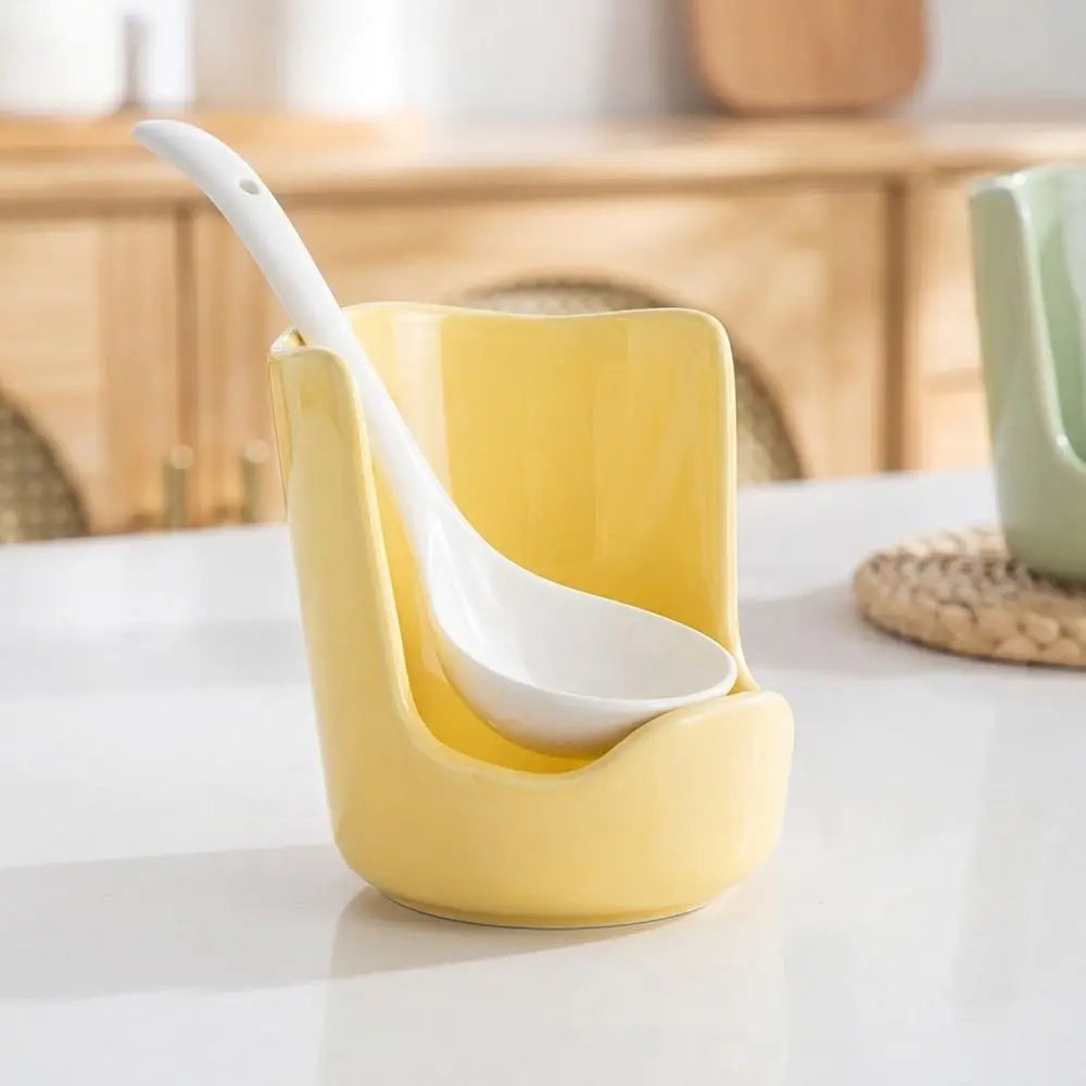 Ceramic Spatula & Spoon Holder – Non-Slip Kitchen Rack Utensil Holder Rack Babs
