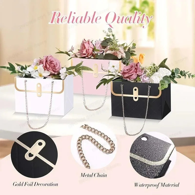 Flower Bouquet Paper Tote Bags – Party & Gift Packaging Flower Gift Tote Bag Babs
