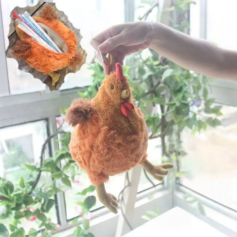 Cute Plush Chicken Pencil Case – Stuffed Pen Bag for Kids Plush Pencil Case Babs