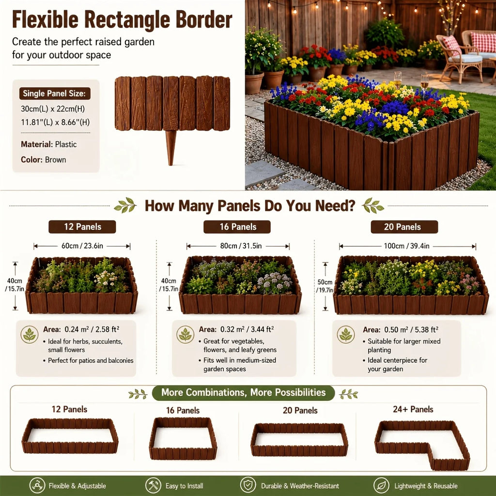 Flexible Splicable Garden Fence Decorative Yard Border – 3/6 Pcs Garden Border Fence Babs