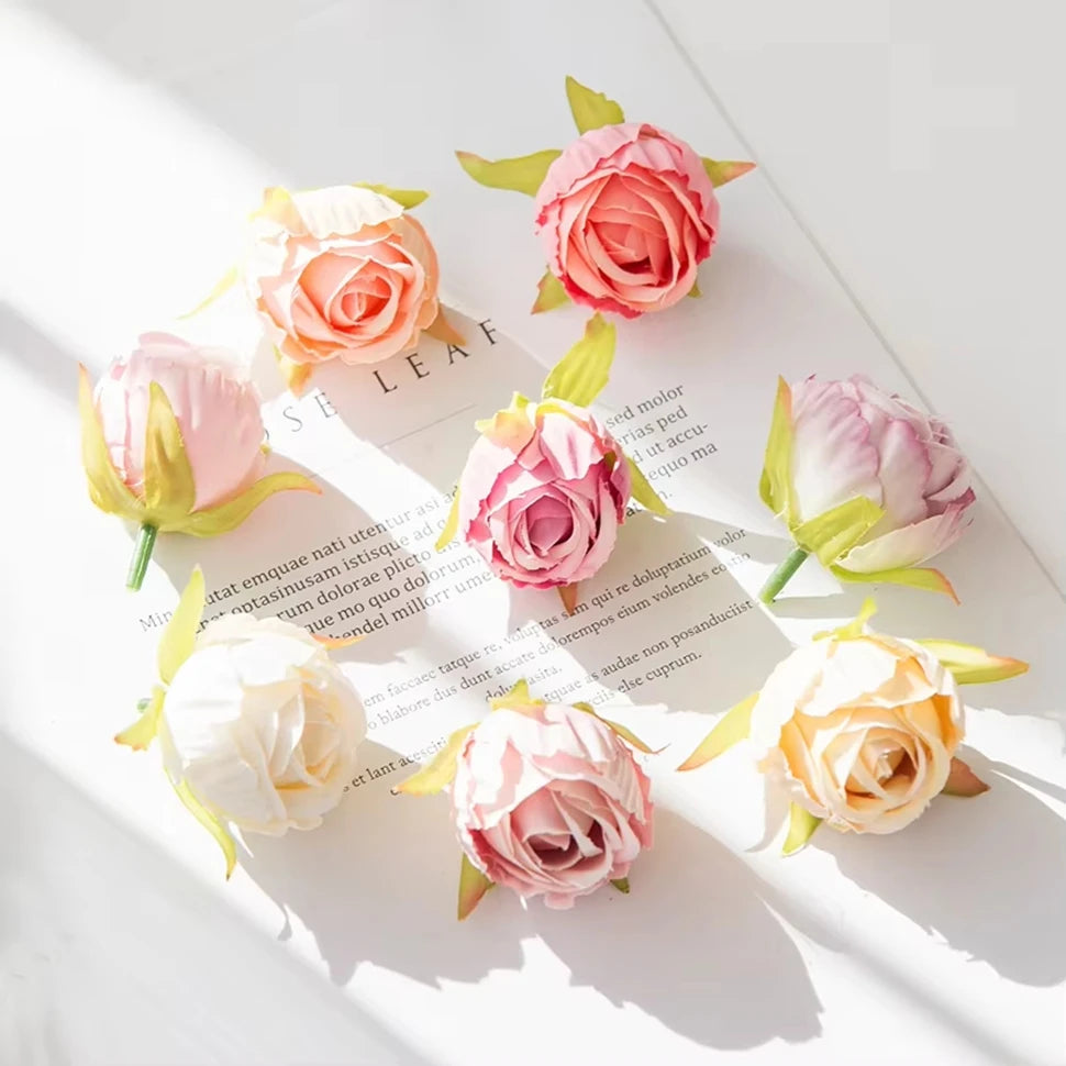 50/100 Pcs Silk Artificial Rose Heads Bulk – Wedding & DIY Décor Artificial Flower Heads Babs