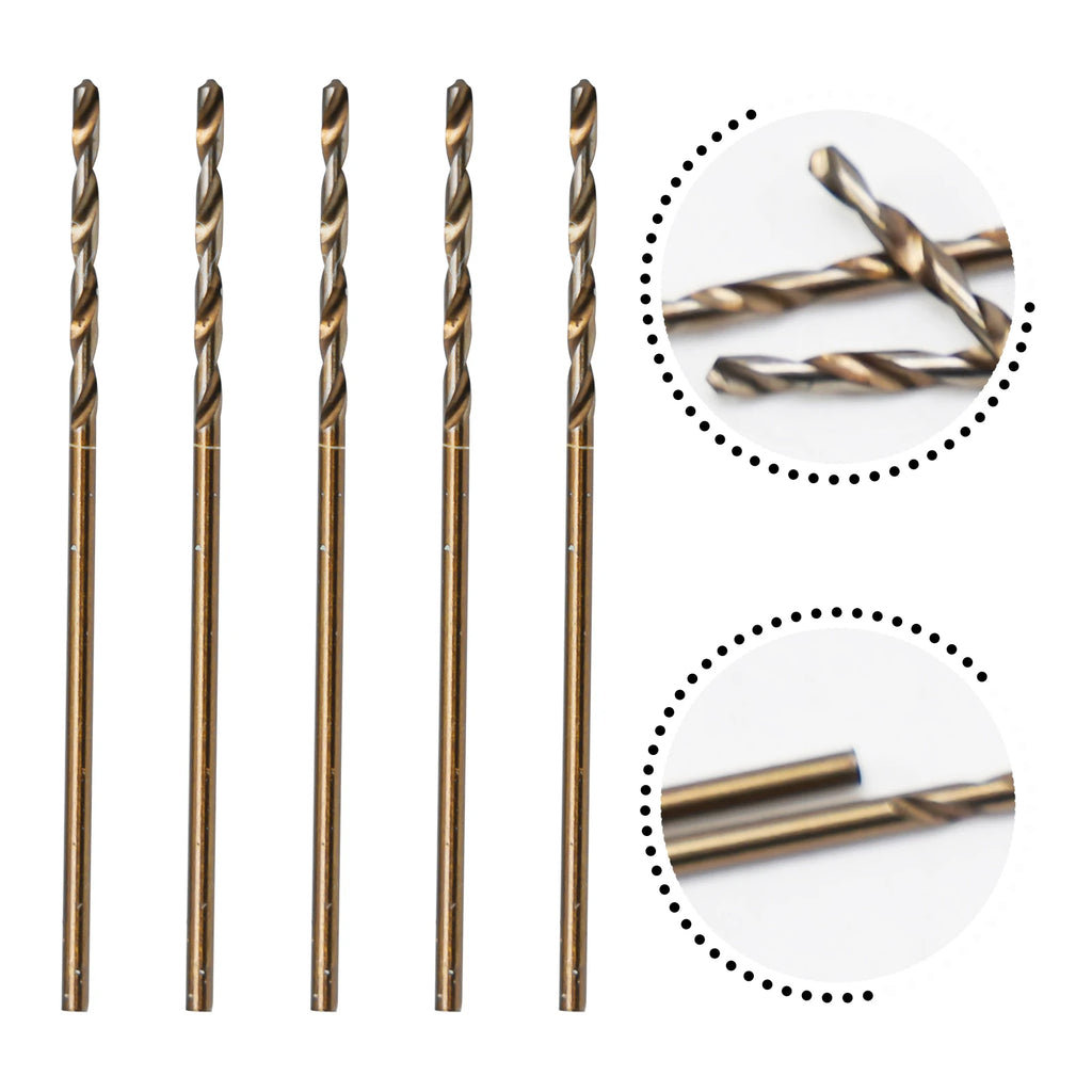 5-Piece M35 Cobalt HSS Drill Bit Set 1–4mm – Metal & Wood Cobalt Drill Bit Set Babs