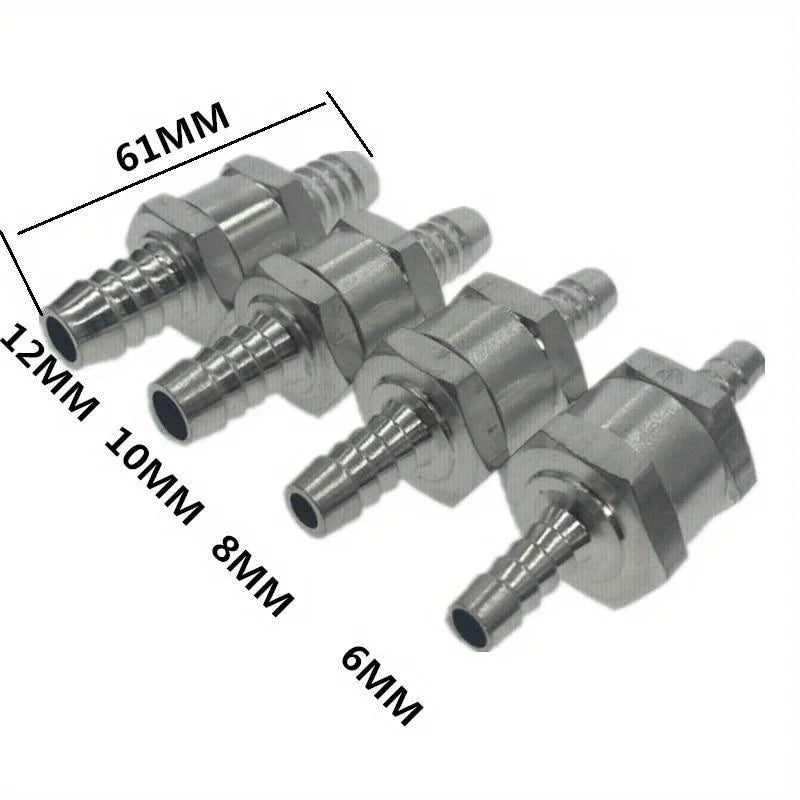 Aluminium One-Way Fuel Check Valve 6/8/10/12mm Carburettor Fuel Check Valve Babs