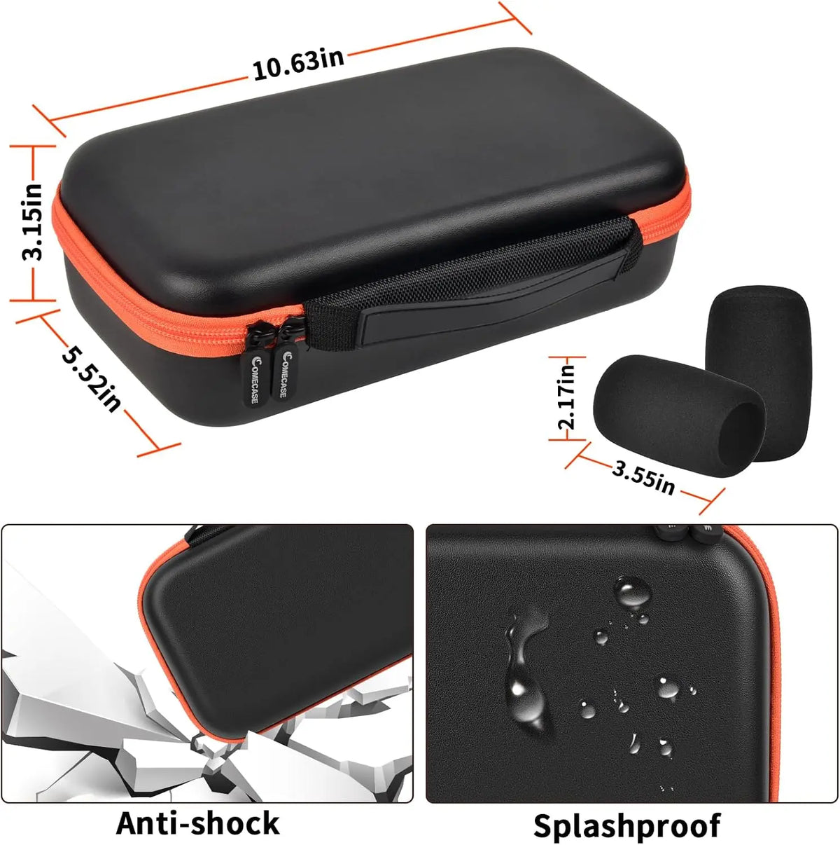 Wireless Microphone Case for JBL PartyBox – Shockproof EVA Microphone Carrying Case Babs