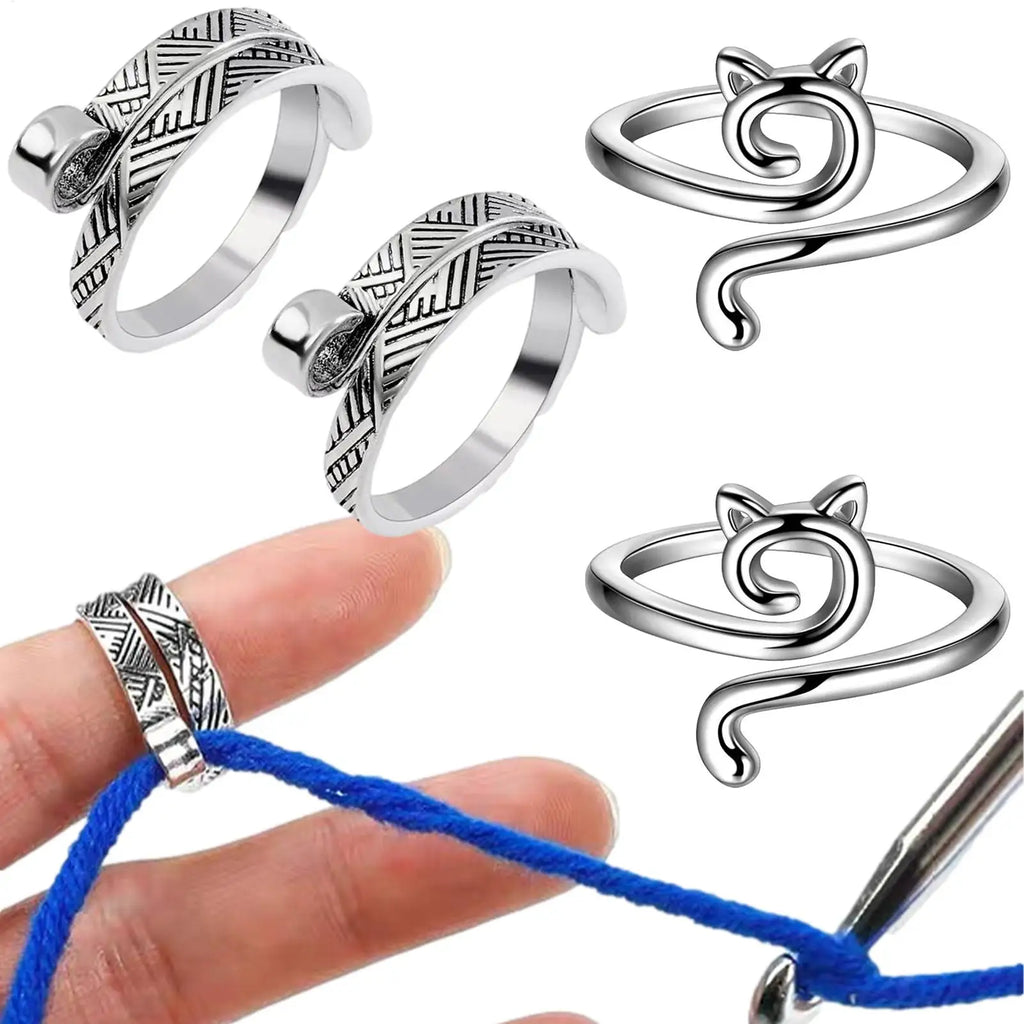Adjustable Crochet Yarn Guide Ring | Knitting Thimble Holder Crochet Yarn Ring Babs