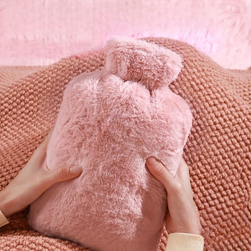 1L/2L PVC Plush Hot Water Bottle – Leak-Proof Bed Warmer Hot Water Bottle Babs
