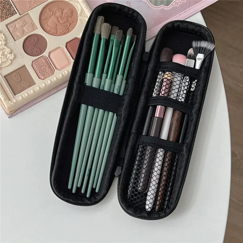 Black Waterproof Makeup Brush Bag – Double Zipper Travel Case Makeup Brush Bag Babs 20cmx6cmx3cm