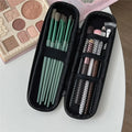 Black Waterproof Makeup Brush Bag – Double Zipper Travel Case Makeup Brush Bag Babs 20cmx6cmx3cm