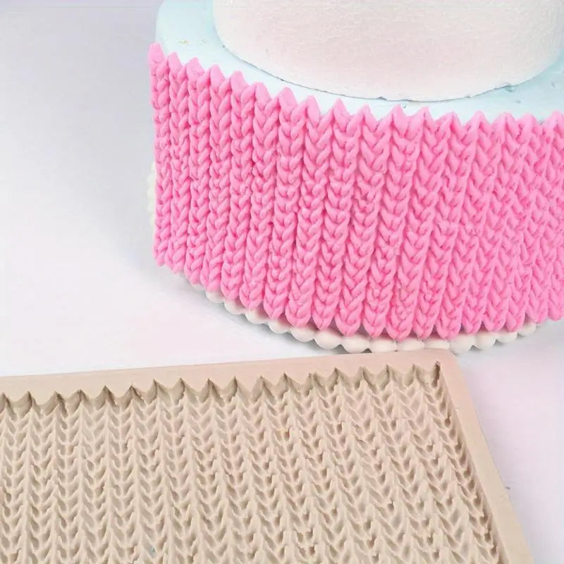 Knitted Sweater Silicone Fondant Mold | Christmas Cake Rim Silicone Fondant Mold Babs grey