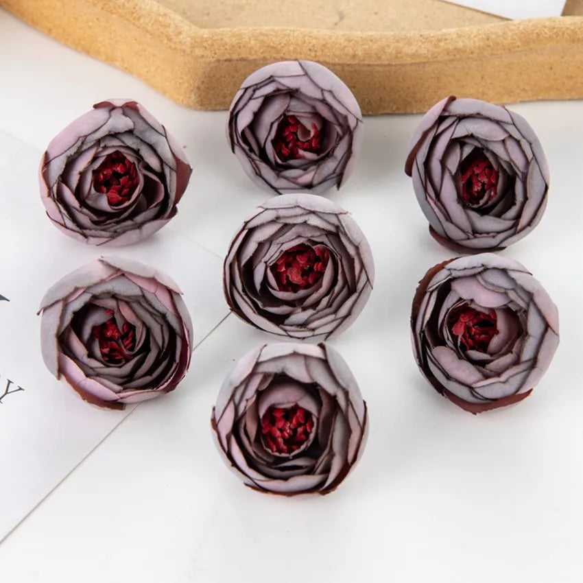 Silk Tea Rose Buds 50/100pc – Artificial Flowers for Weddings Artificial Silk Flowers Babs PURPLE 100pcs