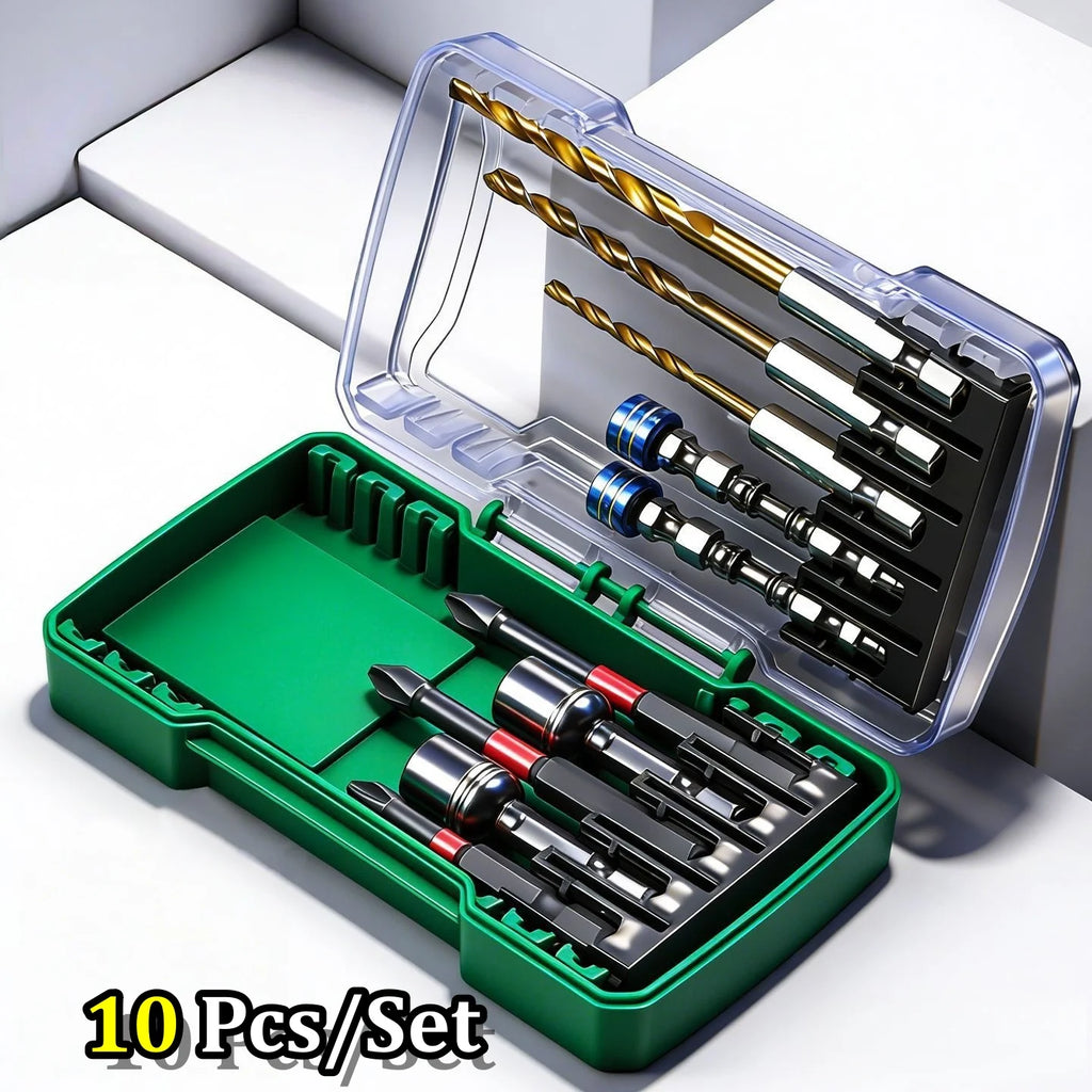 10Pcs S2 Steel Magnetic Screwdriver Bits – Hex Shank Impact Set Screwdriver Bit Set Babs 1Set(10Pcs)