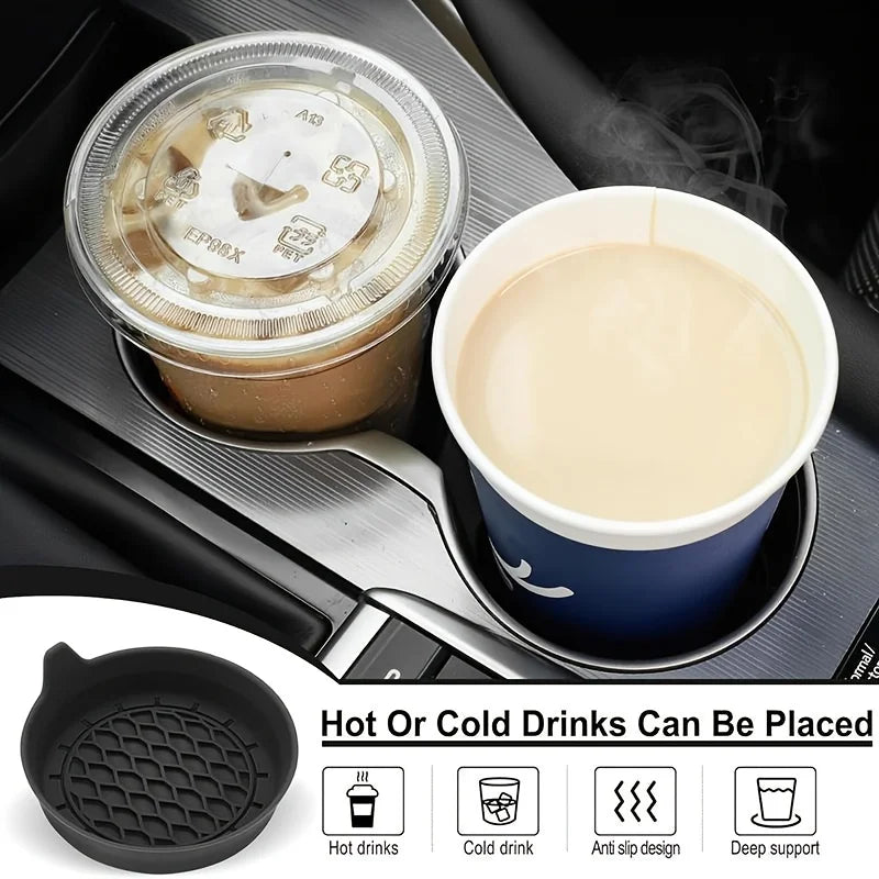 2pcs Silicone Car Cup Holder Coaster Anti-Slip Console Pad Car Cup Holder Pad Babs