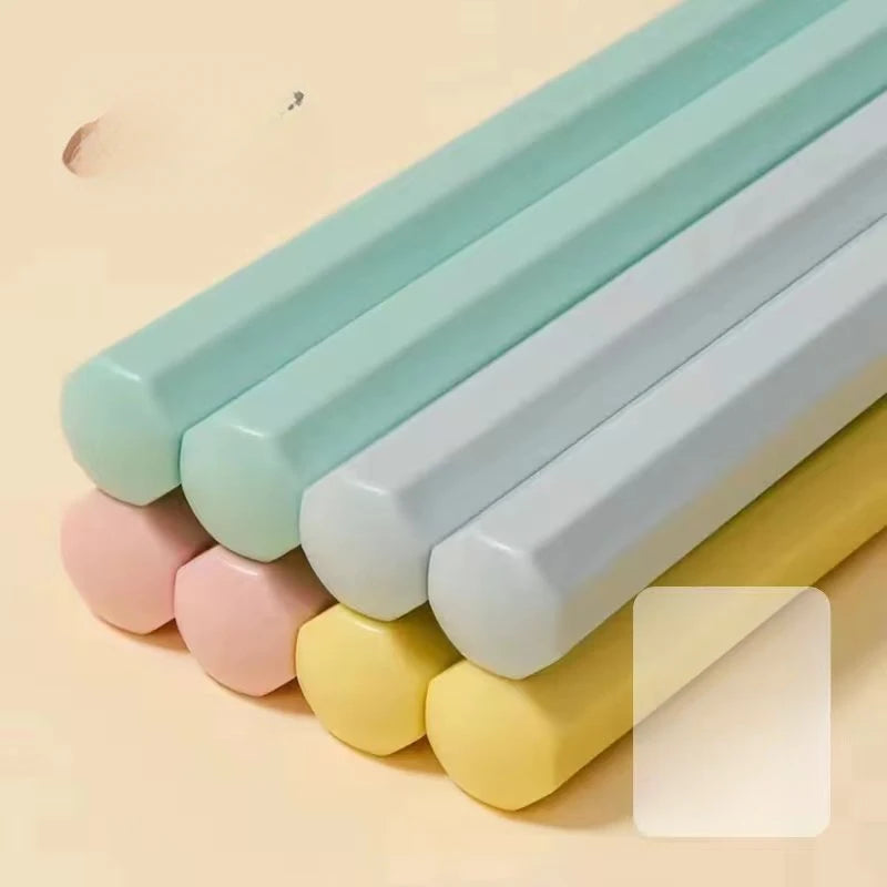 Macaron Hexagonal PET Chopsticks 10 Pairs – Colorful Home Set Chopsticks Set Babs
