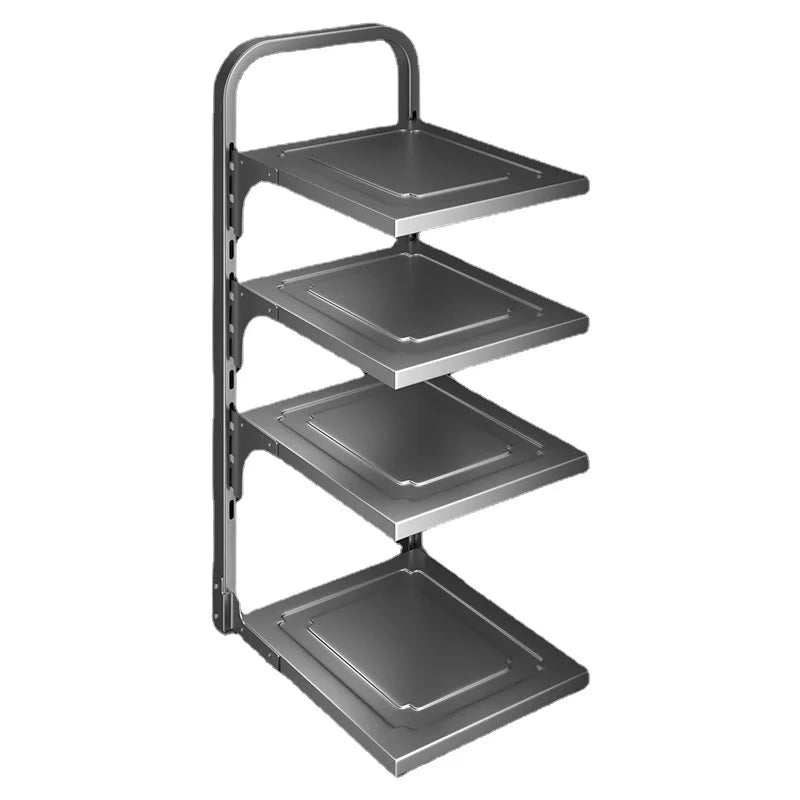 Multilayer Stainless Steel Kitchen Shelf Organizer – Pots & Pans Kitchen Storage Shelf Babs black 2-tier