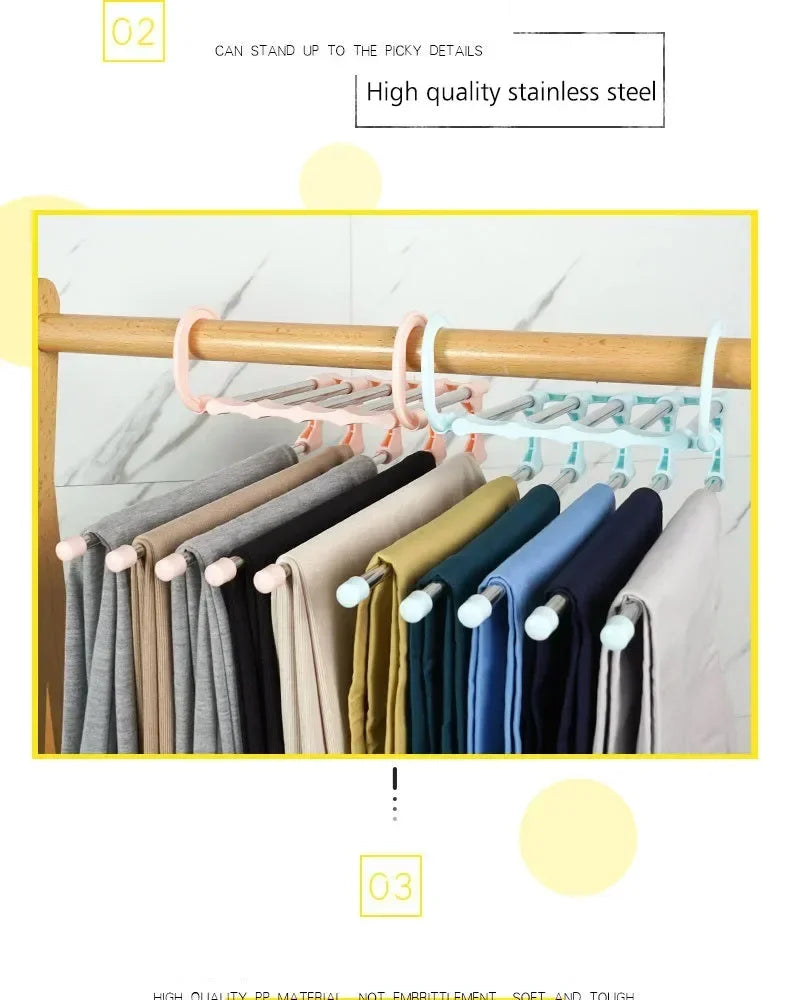 9-in-1 Pants & Tie Closet Organizer | Stainless Steel Hanger Closet Organizer Hanger Babs