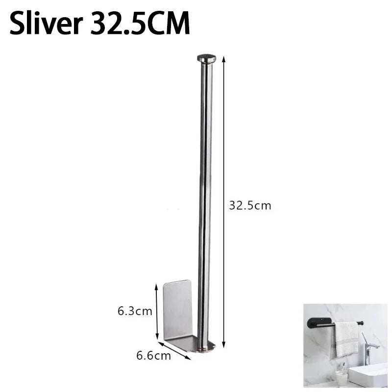 Under Sink Paper Towel Holder Stainless Steel Organizer Rack Kitchen Storage Rack Babs Sliver-L