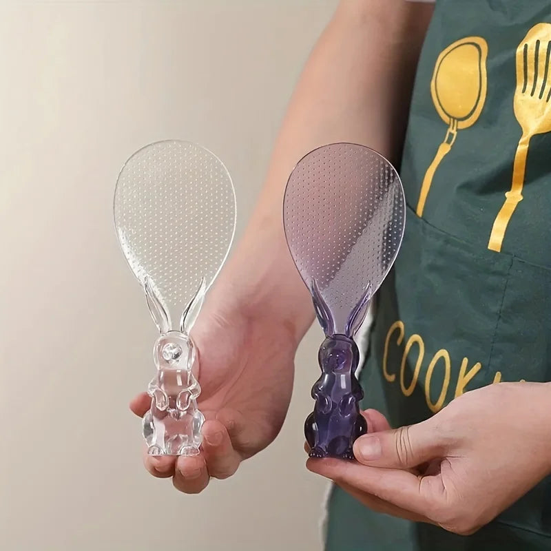 Transparent Crystal Rabbit Rice Spoon – Cute Cartoon Shovel Kitchen Rice Spoon Babs