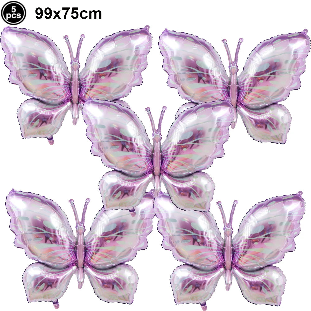 5pcs Butterfly Foil Balloons – Party, Birthday & Baby Shower Party Foil Balloons Babs C As pictures show