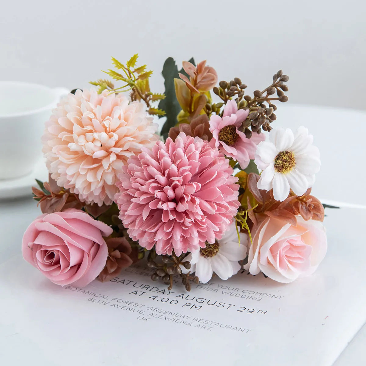 Silk Rose Artificial Bouquet – Wedding & Home Décor Flowers Artificial Flower Bouquet Babs color 3 1 pc